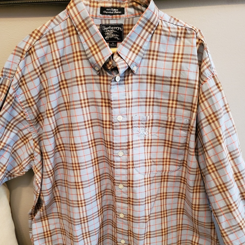 Burberry plaid check cotton button up